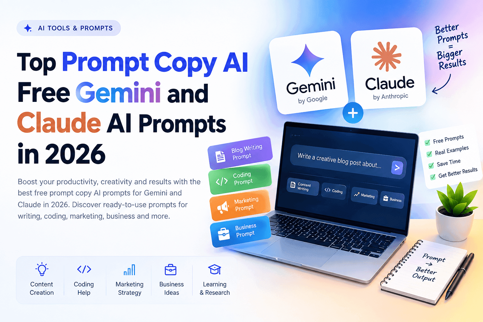 Top Prompt Copy AI Free Gemini and Claude AI Prompts in 2026